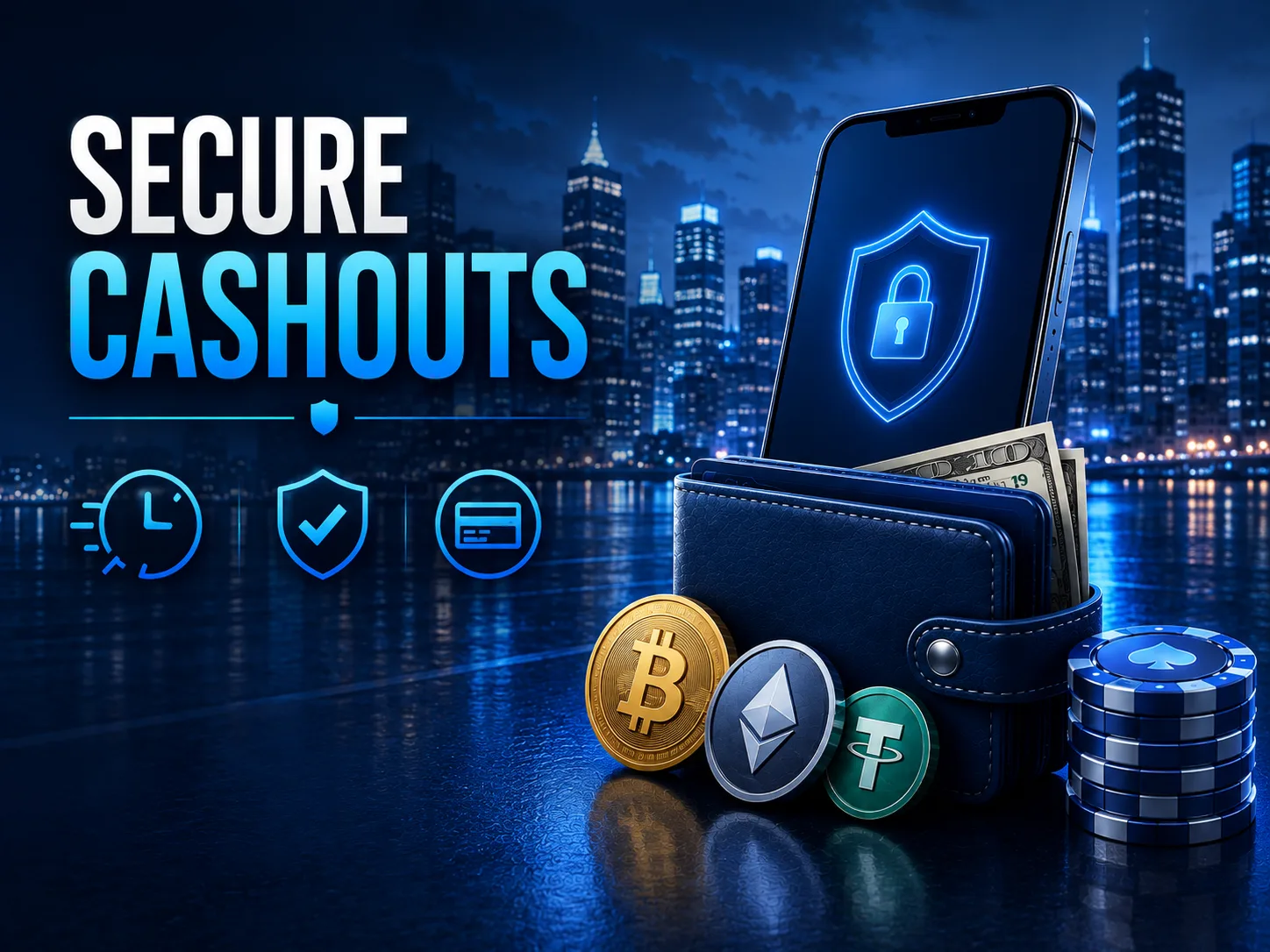 Secure Cashouts — fast, reliable withdrawals with multiple payment options, with most cryptocurrency payouts processed the same day